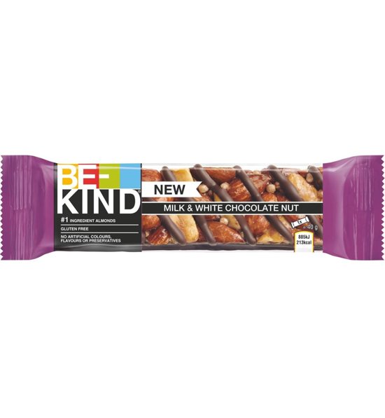 BE-KIND BARRETTE MILK&WHITE CHOCOLATE NUT Pz.12